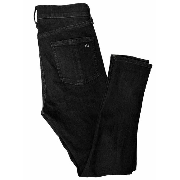 Rag And Bone High Rise Ankle Skinny Womens 27x27 Black Denim Jeans - Picture 1 of 7